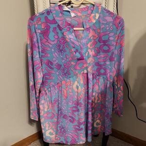 Colorful Animal Print Blouse NWOT